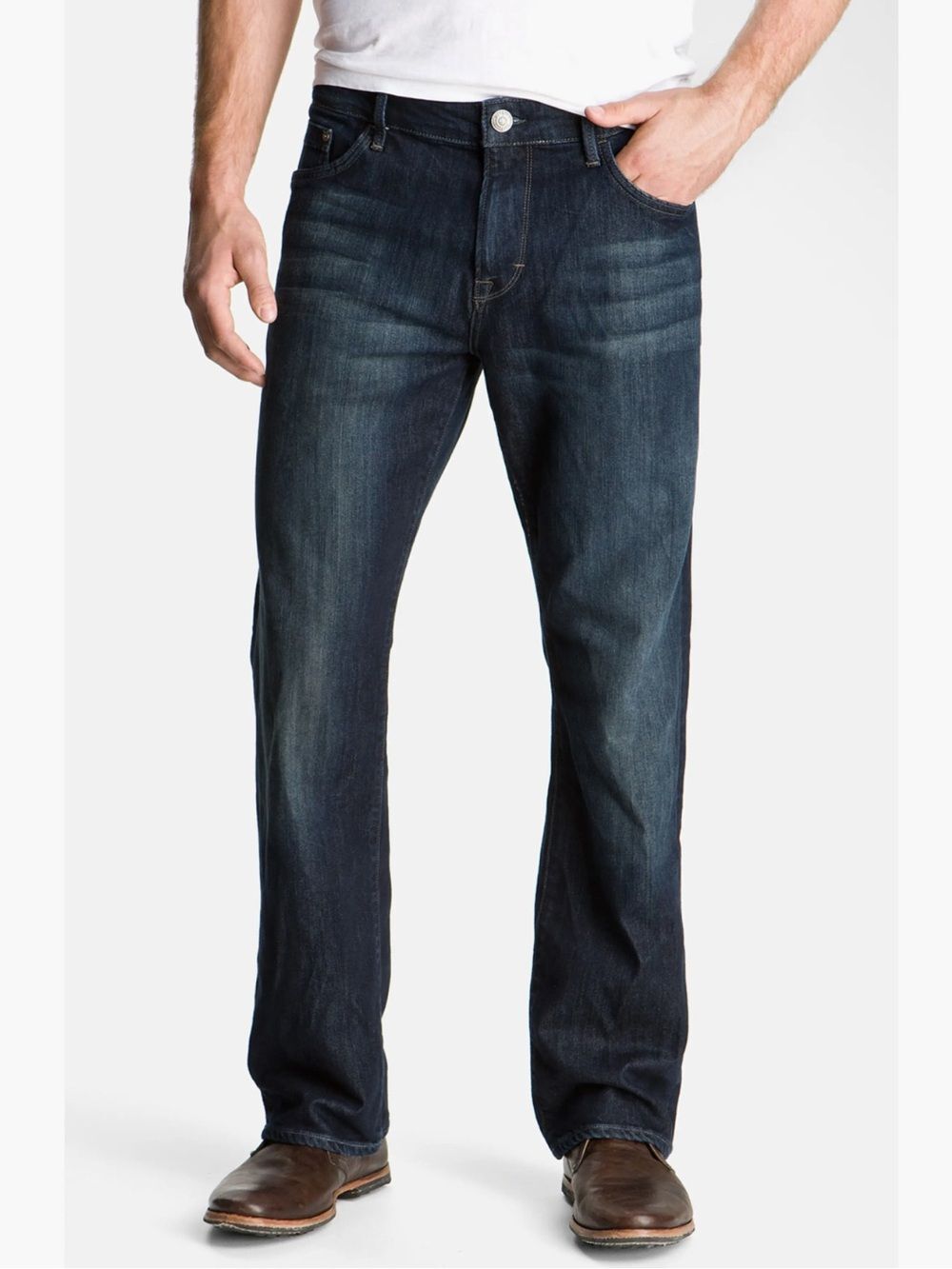 Mavi Matt Relaxed Straight Leg Dark Blue Denim Casual Jeans Men’s Size 36x34